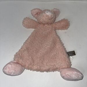 Nat & Jules Demdaco Pink Peach Plush Pig Security Baby Blanket Lovey Rattle